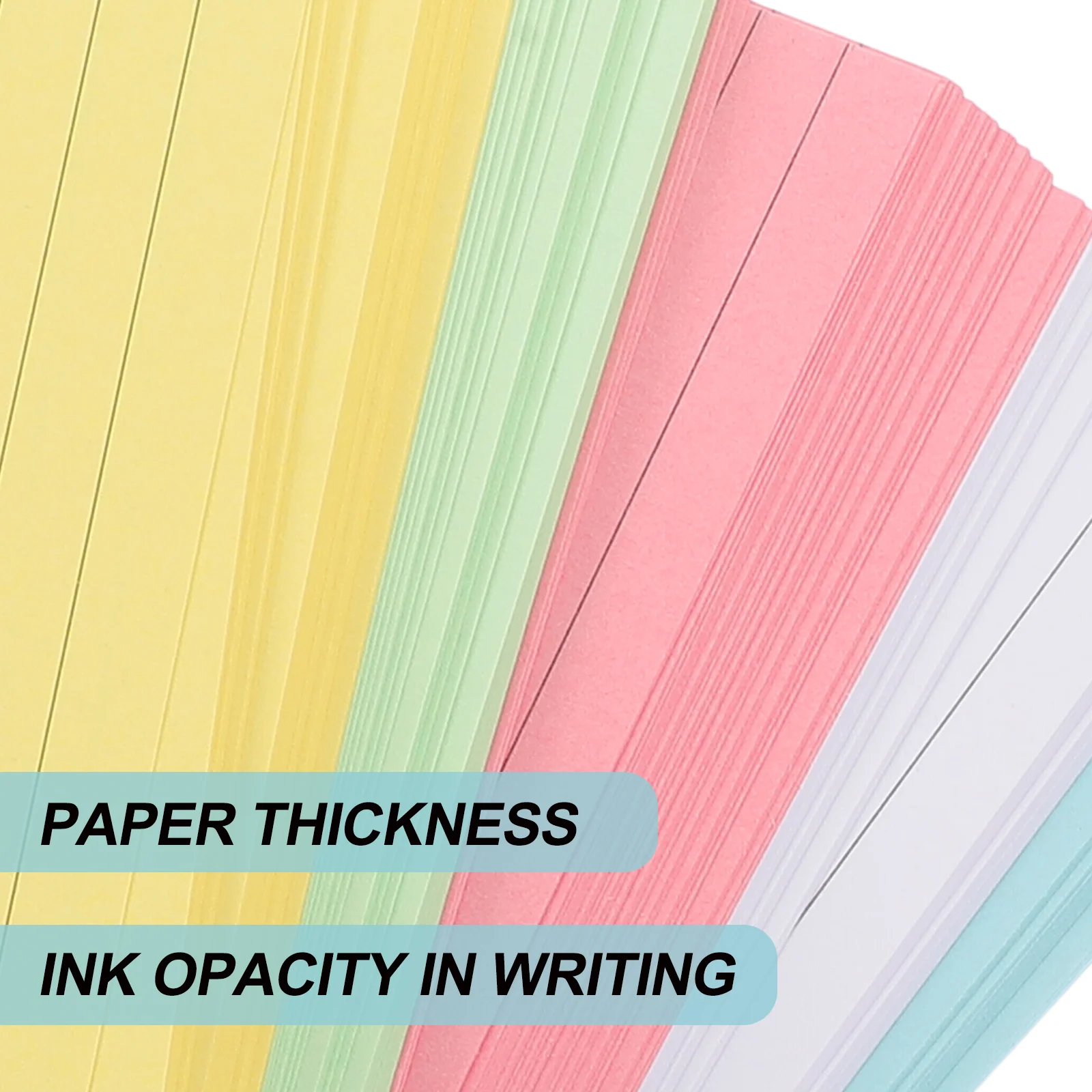 300 Sheets Notepads Colored Index Cards Memory Flashcards American Style DIY Colorful Paper Small Office