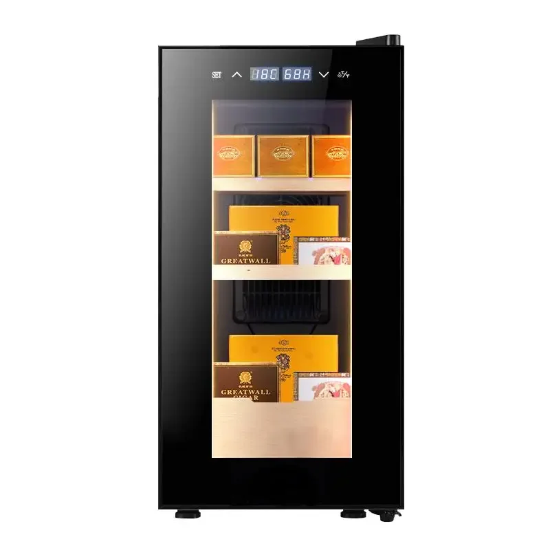 

Умный климат-контролируемый электронный шкаф-хьюмидор для сигар, вместительный охладитель, стеклянная дверь, витрина для сигар