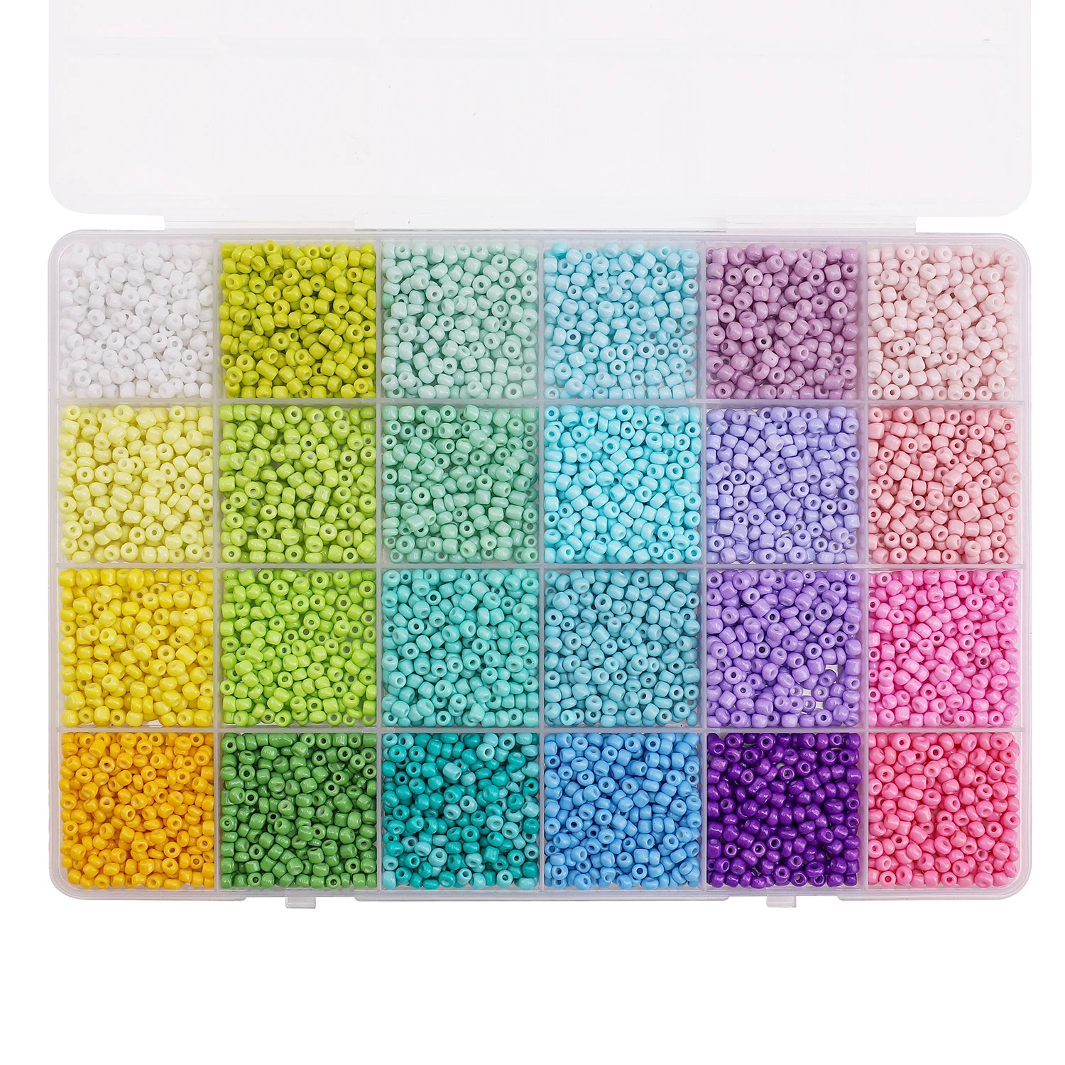 NONE 5200 Stück 24-Fach 3mm Glas-Reisperlen-Set｜Premium DIY-Schmuckzubehör für Armbänder & Ketten (6,5g/Fach) 7