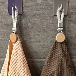 3Pcs Towel Clips Clamps Braided Multipurpose Cotton Loop Metal Hook Clothes Hanger Kitchen Home Storage Clips