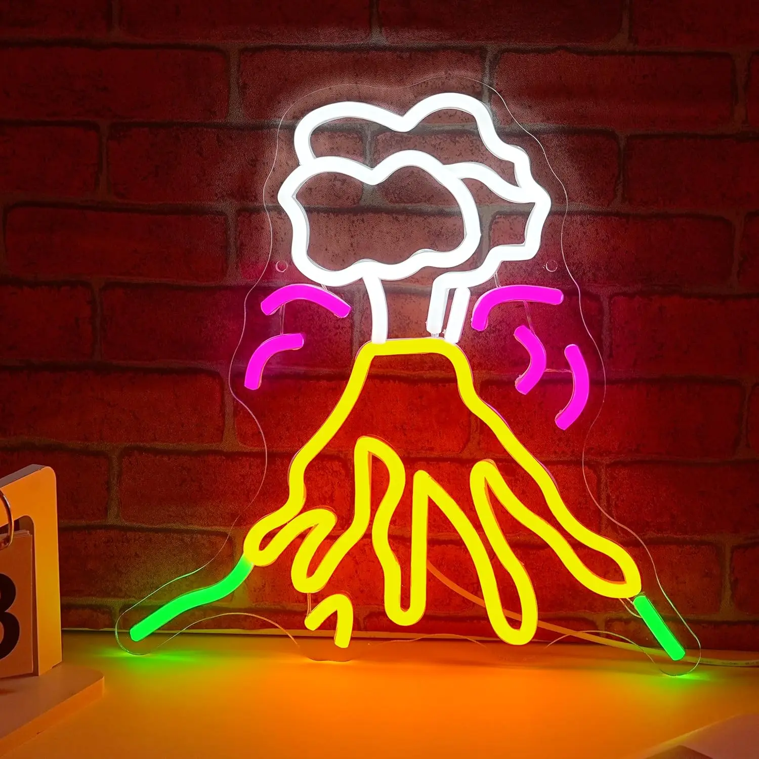 

Volcano Eruption Neon Sign USB Powered LED Dimmable LED Neon Light for Bedroom Club Bar Party Man Cave Decor Personzalized Gift