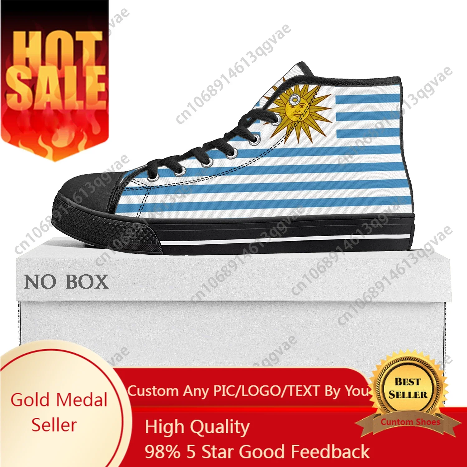 

Uruguayan Flag High Top High Quality Sneakers Mens Womens Teenager Canvas Sneaker Uruguay Casual Couple Shoes Custom Shoe