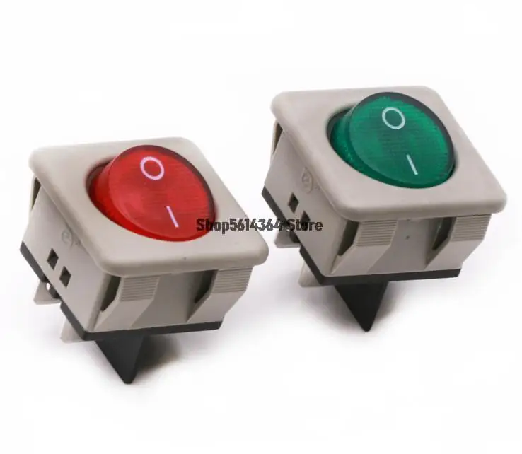 

RK1-05 16A 250V 30*30MM 4 Pins 2 Positions ON/OFF Rocker Switch Red/ Green 2pcs