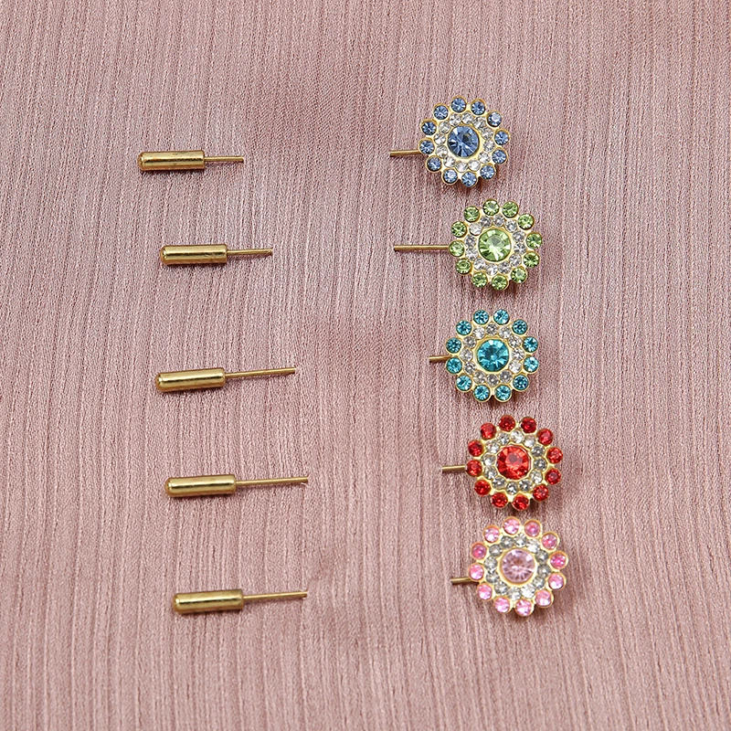 دبابيس بروش مزدوجة الطبقات للنساء ، زهرة من الألماس كلمة واحدة ، إكسسوارات عرقية أنيقة ، حجاب إسلامي ، بروش وشاح ، 10 *