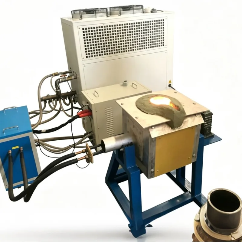 Industrial Gold Induction Metal Melting Energy Saving High Temperature Electric Furnace Digital Control Motor Pump For