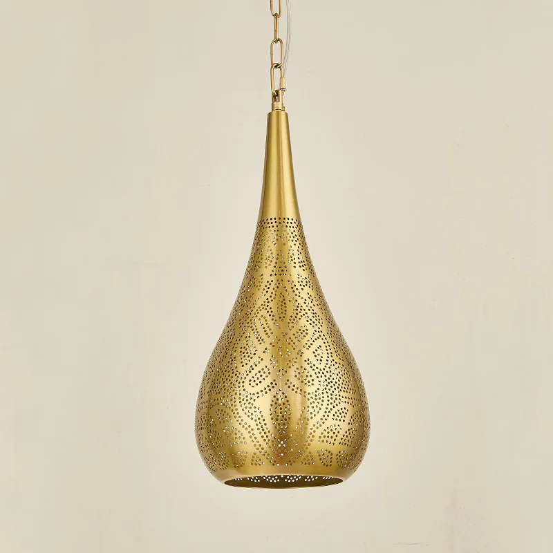 Moroccan Minimalist Style Wrought Iron Led Pendant Light Bedroom Hallway Chandelier