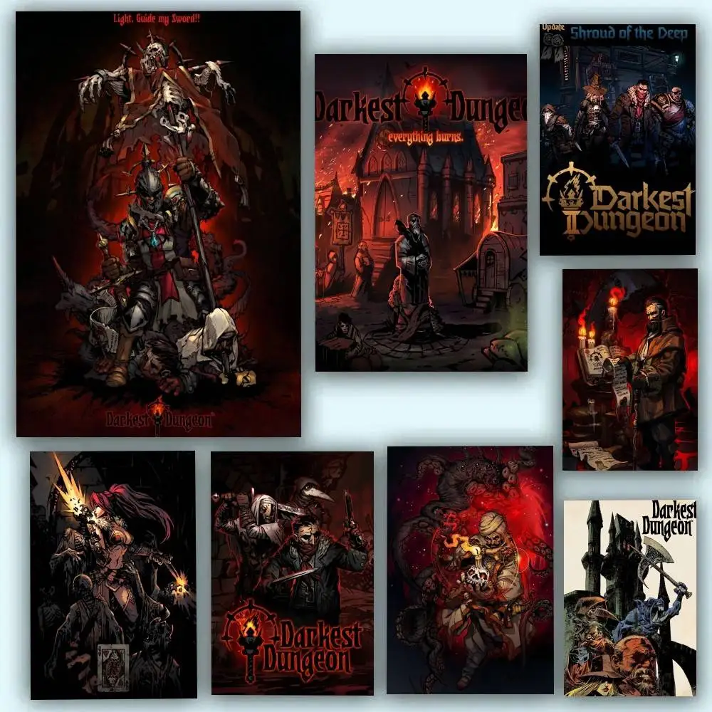 Classic Game D-Darkest D-Dungeon Posters Self Adhesive Waterproof Ideal For Living Room Bedroom Bar Decoration