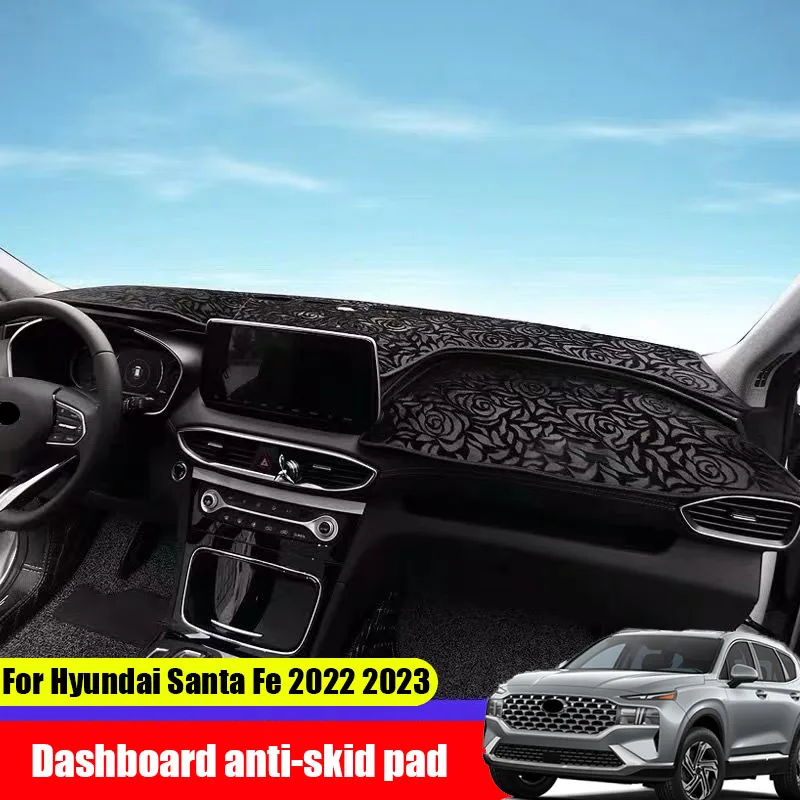 

for Hyundai Santa Fe 2021 2022 2023 Dashboard Pad Front Window Lightproof Pad Interior Anti-Slip Pad Leather