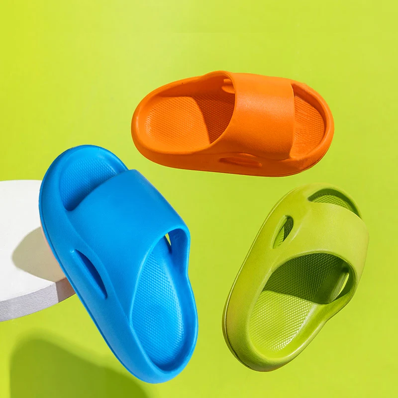 

Детские тапочки на мягкой подошве для мальчиков и девочек, домашние сандалии с открытым носком, летние