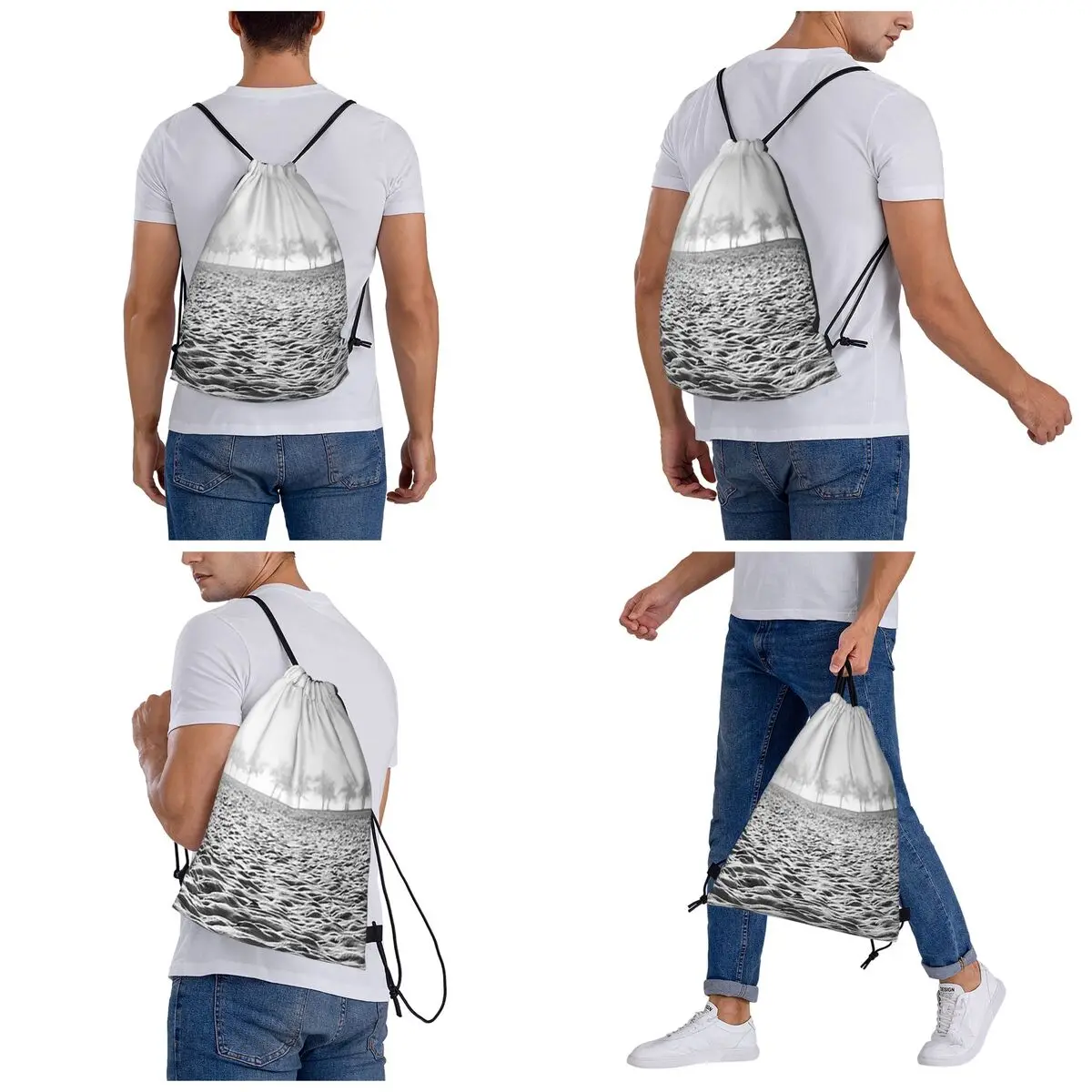 Winter Memories Backpacks Multi-function Portable Drawstring Bundle Pocket Sports Bag Book Bags For Travel Students