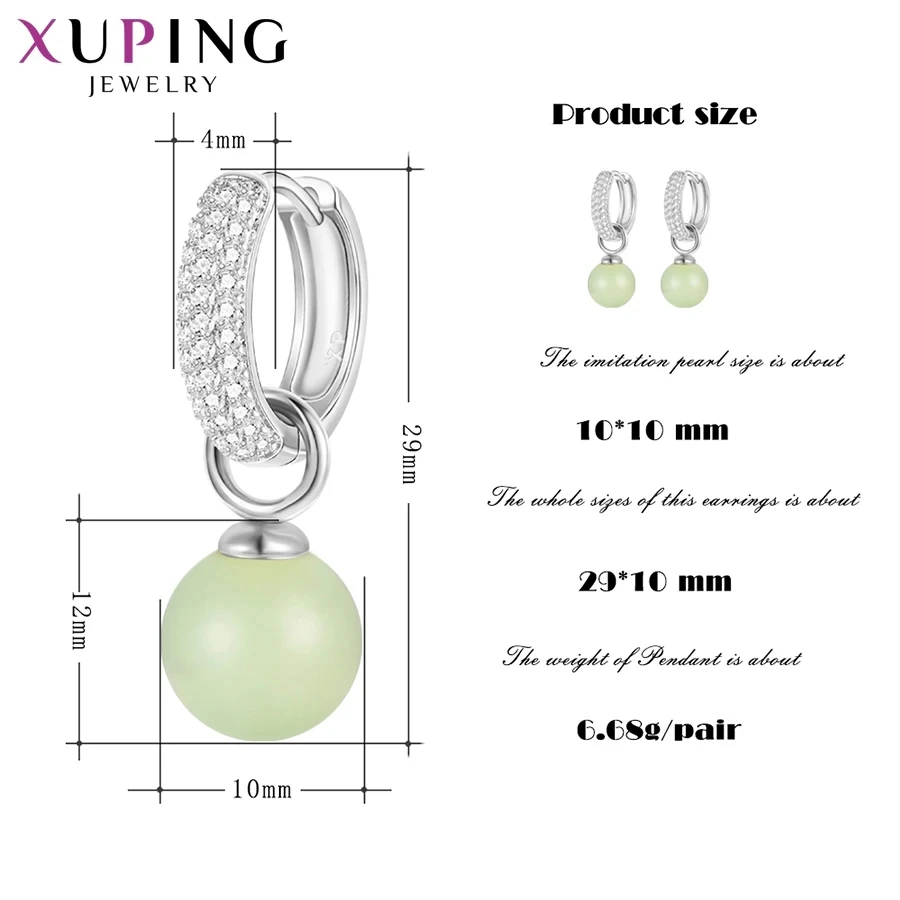 Xuping Jewelry Fashion Copper Alloy Trendy Classic Pearl Drop Earrings for Women Exquisite Elegant Charm Gift A00610726