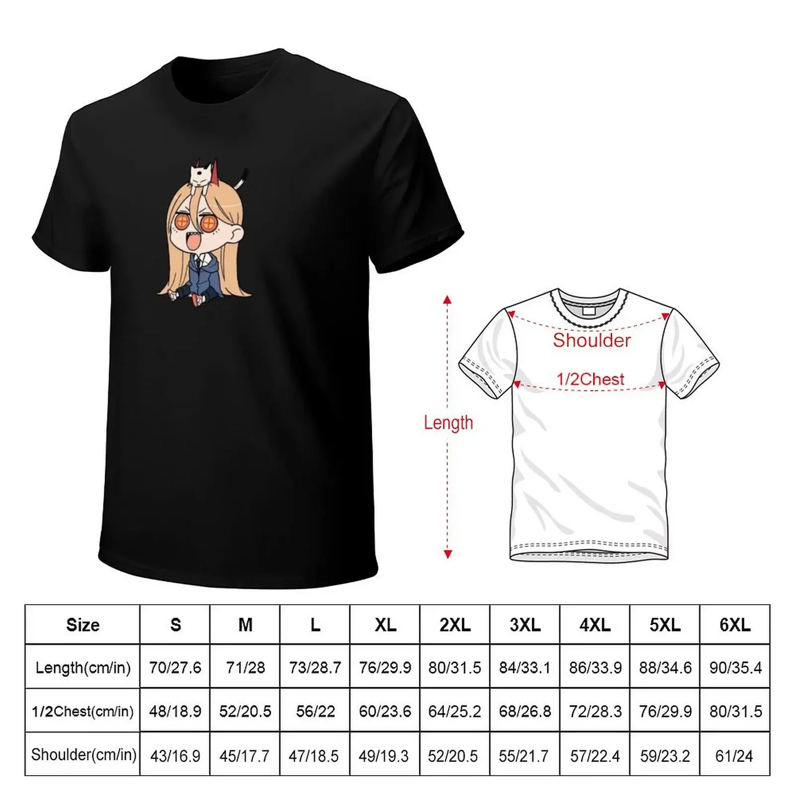 chibi csm power T-Shirt shirts graphic tees shirts graphic anime figures plus size clothes cotton t shirt men