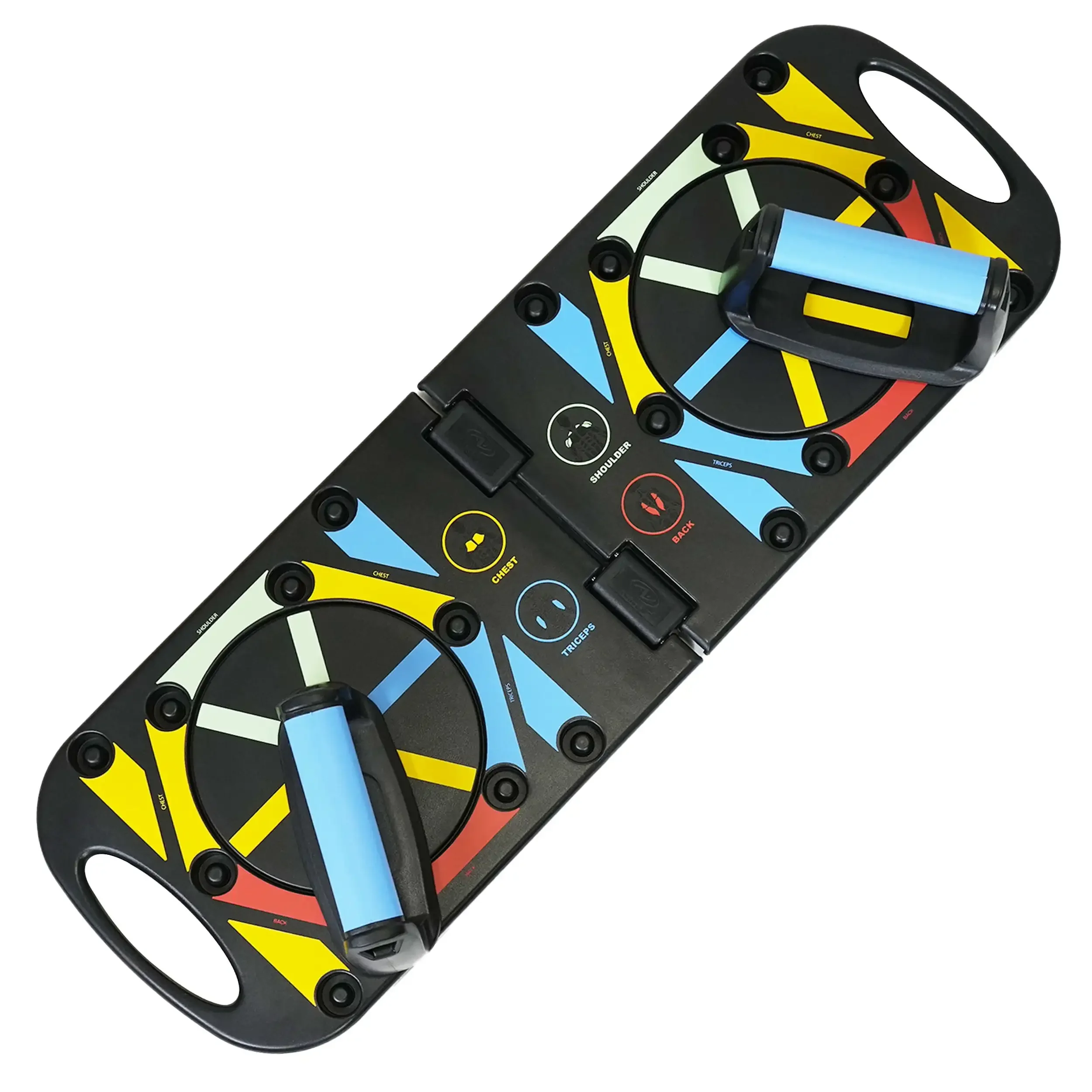 لوح رفع متعدد الوظائف مع دليل تجريب متعدد الألوان، تدريب قوة صالة الألعاب الرياضية المنزلية للصدر والذراعين والأساسية