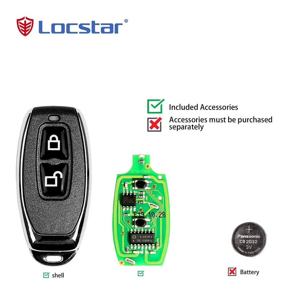 Locstar Diskon Besar Pembuka Gerbang Otomatis Elektronik Remote Control 2 Tombol Keyfob Sakelar Kunci Pintu Remote Control Nirkabel Mini