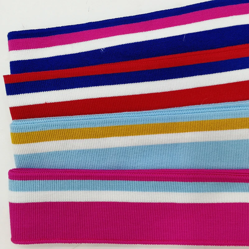 JIETAI-Colorful Stripe Rib Fabric, Mercerized Cotton Fabric, DIY Sewing, Cloth Accessories, Collar Costura Tissues, Top Grade