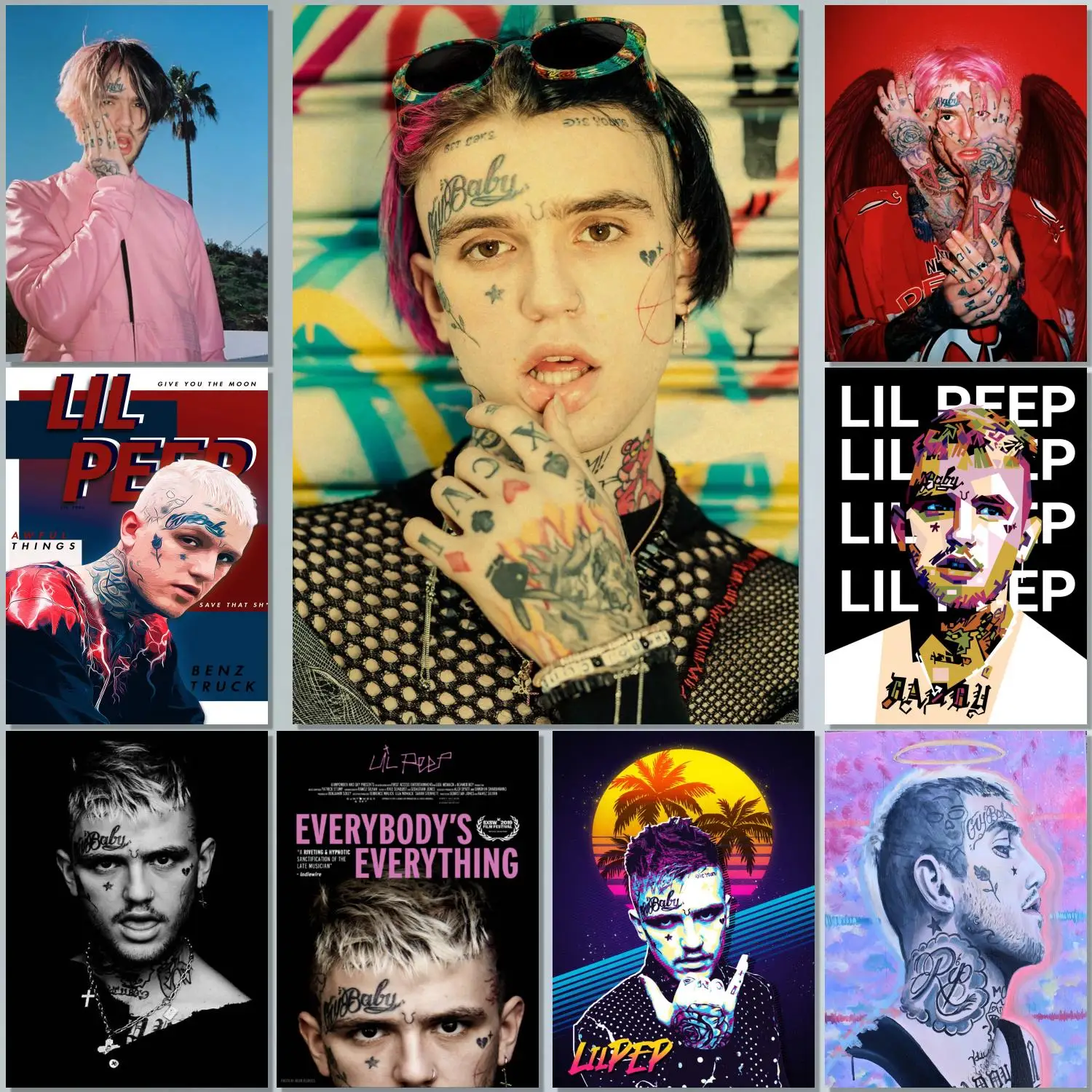 Singer lil peep Painting 24x36 Wall Art Canvas Posters room Modern Family bedroom Decoration Art wall decor