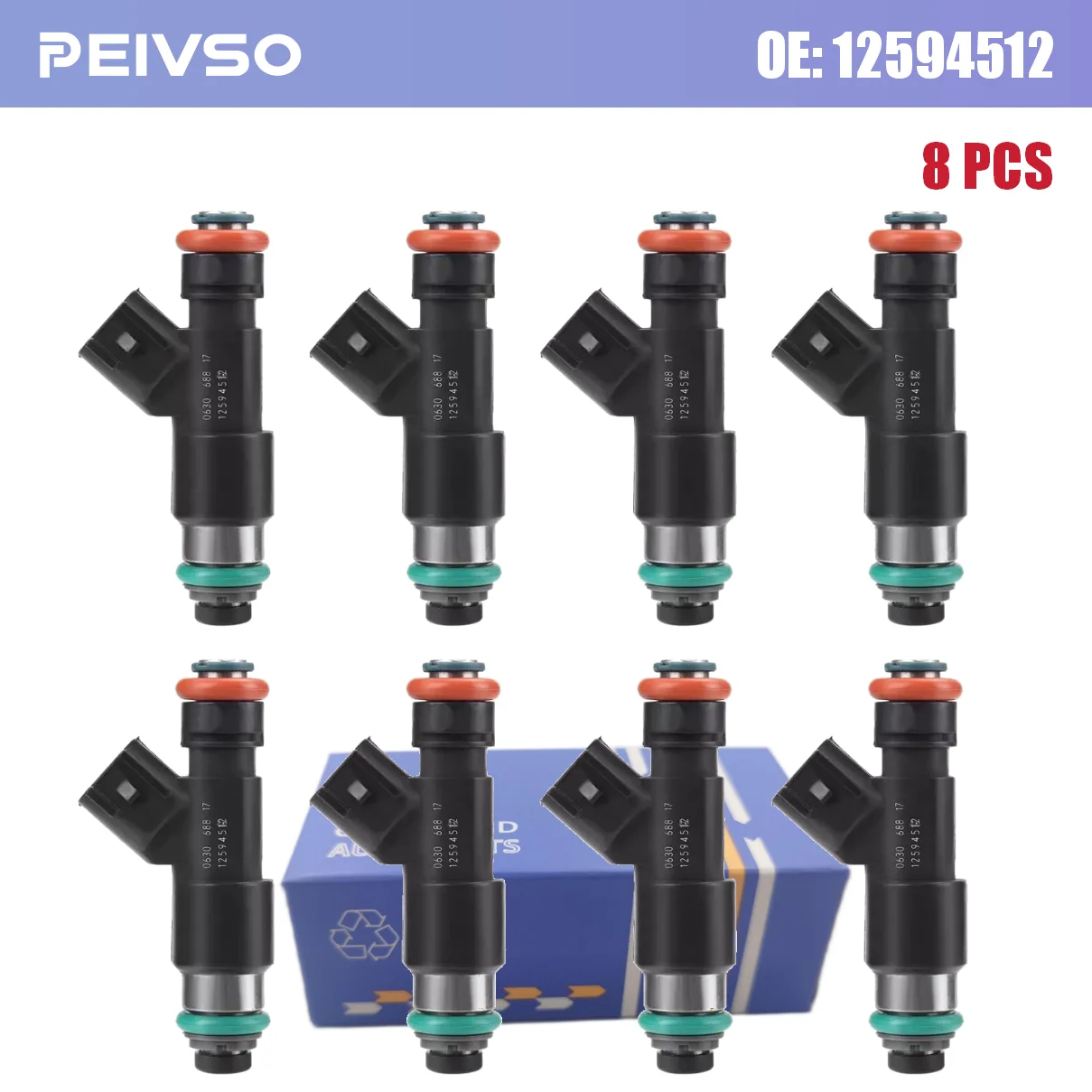 OEM 8pcs 12594512 Fuel Injectors For Chevrolet Avalanche Express Silverado Suburban 1500 Tahoe GMC Savana 1500 5.3L V8 07-09