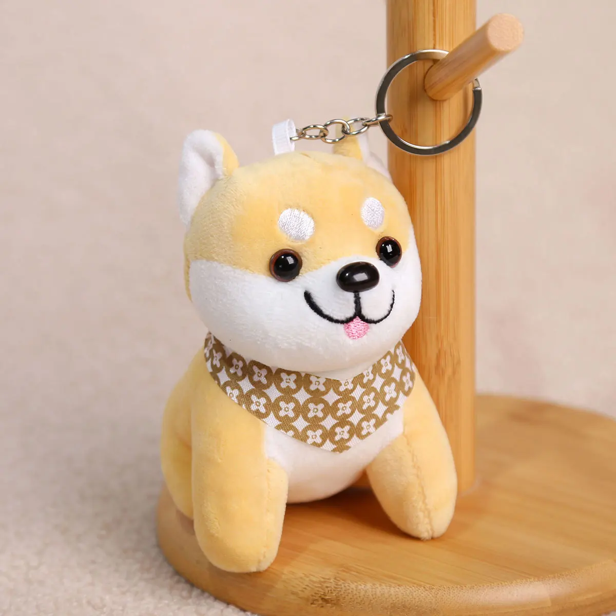 Cartoon Shiba Inu Plüsch Puppe Schlüsselanhänger Lebensechte Tier Welpen Plüsch Puppe Kreative Rucksack Dekoration Anhänger Nettes Geburtstagsgeschenk