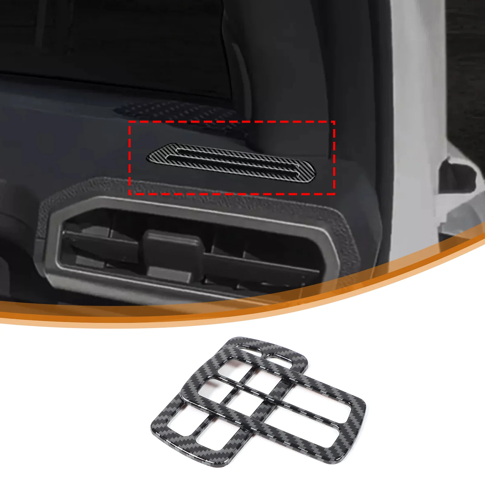 

Zinky ABS Carbon fiber pattern Car A/C air outlet decorative frame stickers For Toyota Tacoma 2024+ Interior accessories 2Pcs