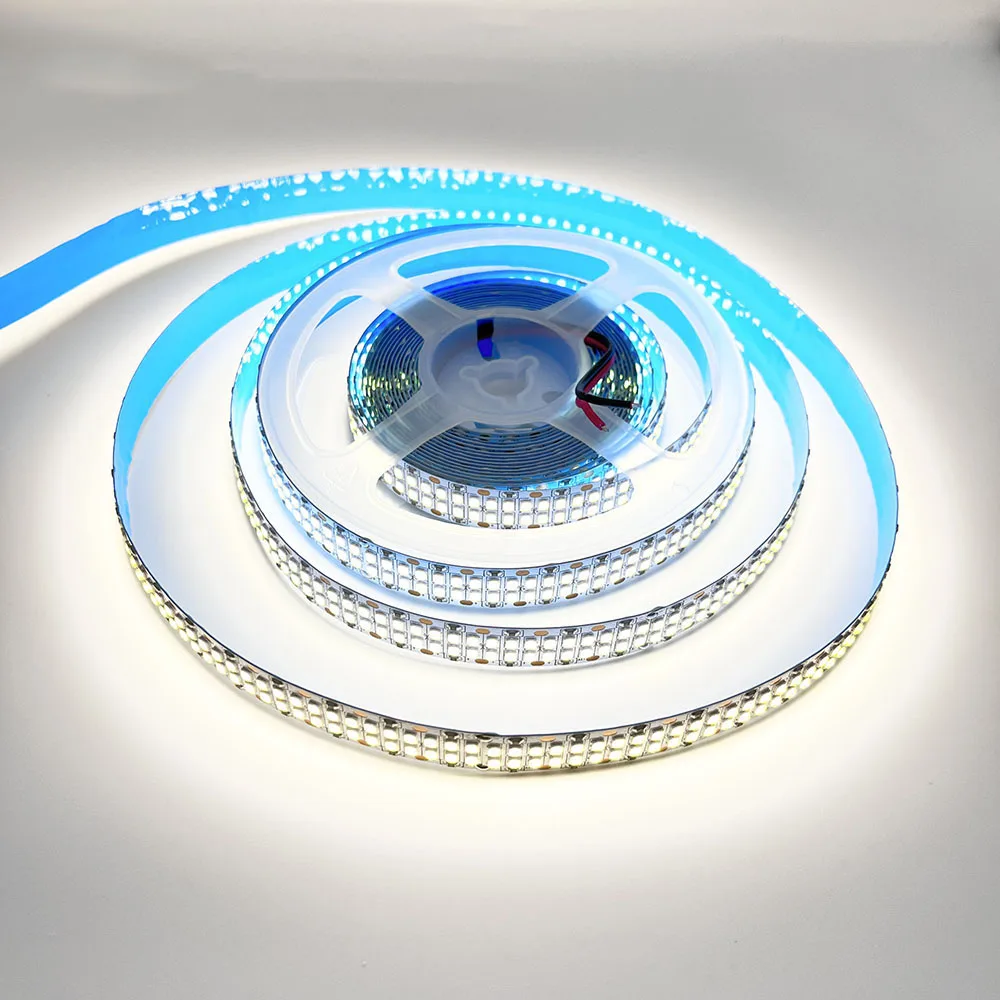 5 متر صف مزدوج Led قطاع مصلحة الارصاد الجوية 2835 شريط ليد ضوء 12 فولت 24 فولت 240 المصابيح 480 المصابيح الدافئة الأبيض 4000 كيلو حبل مرن شريط 2400 المصابيح