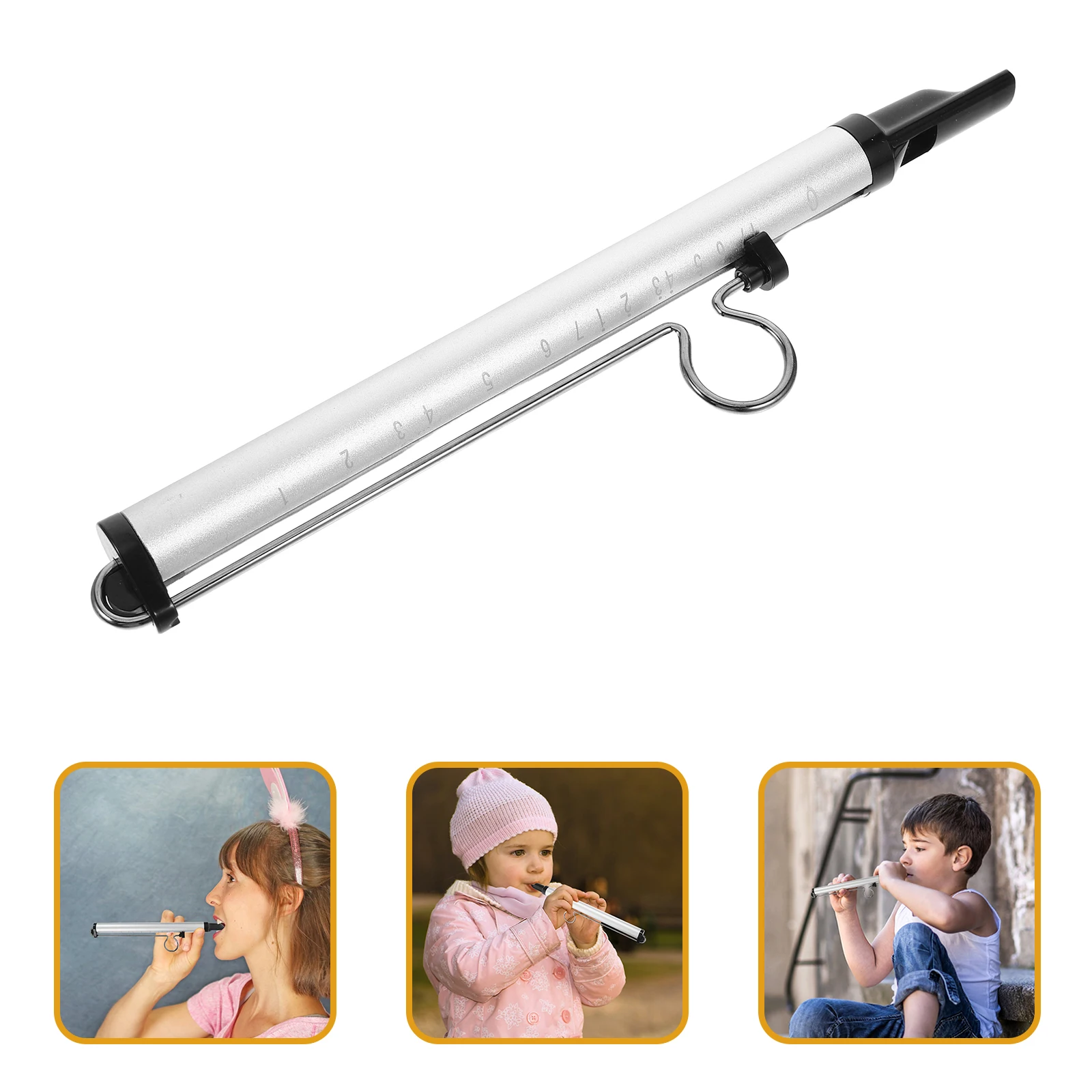 

Slide Whistle Blue Instrument Toy Flute for Kids Adults Short Musical Beginner Easy Learning ABS Alloy Durable