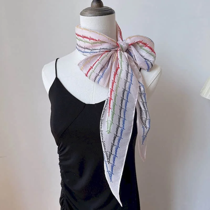 Lenço de seda feminino proteção solar elegante feminino verão bandagem triangular estilo coreano xale roupas de luxo item de venda quente