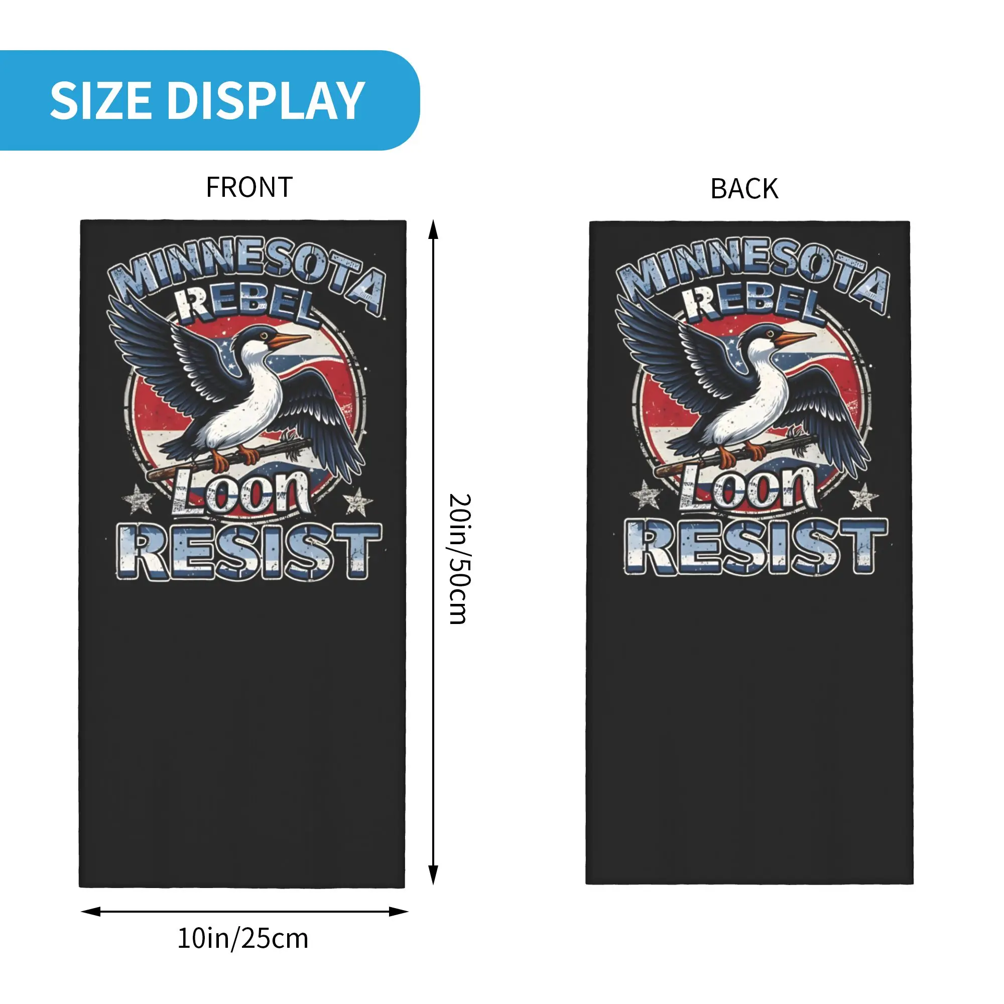 minnesota rebel loon abolish ice  Merch Bandana Neck Gaiter  Mask Scarf Summer Rider Headband for Men Women Windproof