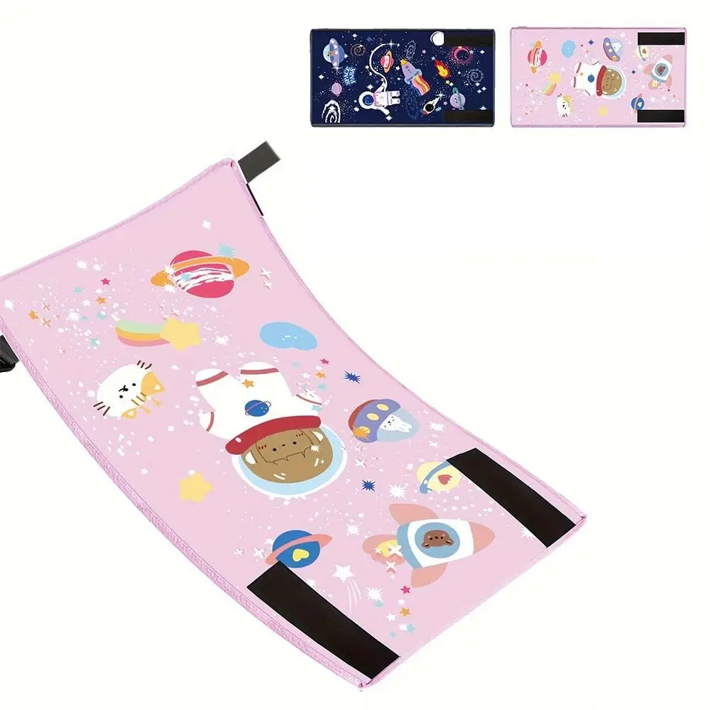 Draagbare Cartoon Patroon Reis Vliegtuig Bed Os Doek Rechthoek Hangmat Effen Kleur Zetel Extender Beensteun