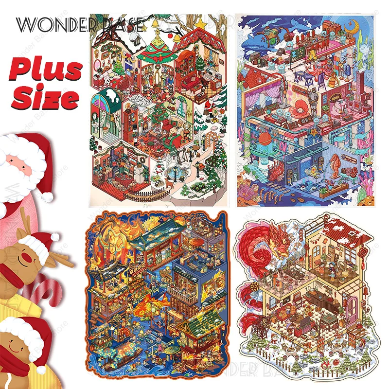 2025 عيد الميلاد السنة الجديدة حجم كبير لطيف ملون مصغر المشهد المشهد ملصق جيب المقصورة المشهد التراص هدية للطفل طفل #1