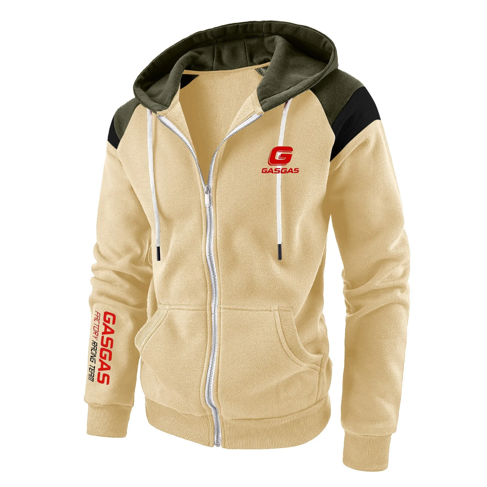 Männer Hoodies Jacke Europäisches Motorrad GASGAS Factory Racing Team Herren Farbblockierung Kontrastierendes Sweatshirt Casual Sport Top