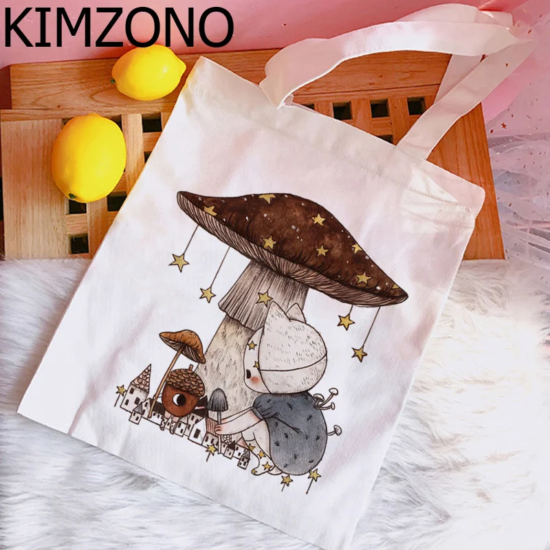 Mushroom shopping bag bolso tote recycle bag bolsas de tela canvas bag fabric foldable ecobag reciclaje custom