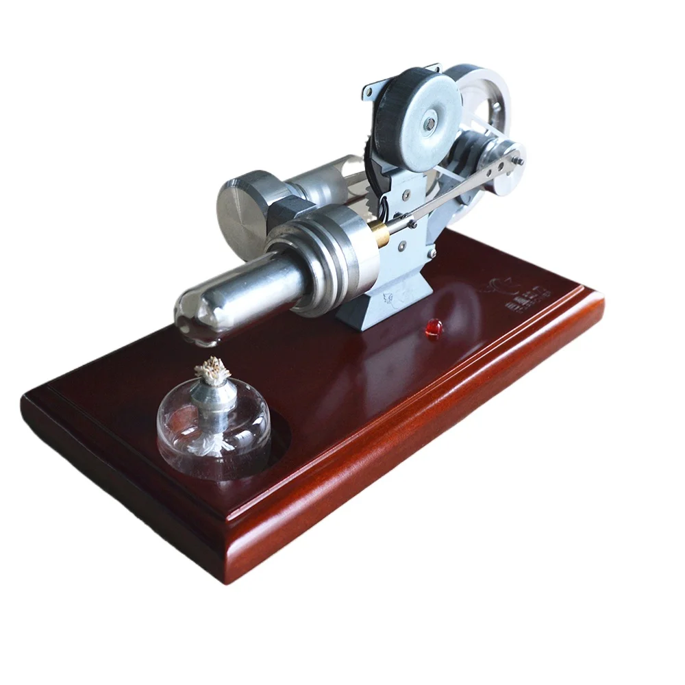 Metal Stirling Engine Model Silver Generator Rotor Physics Experiment Demonstration Model Single Cylinder Stirling Engine