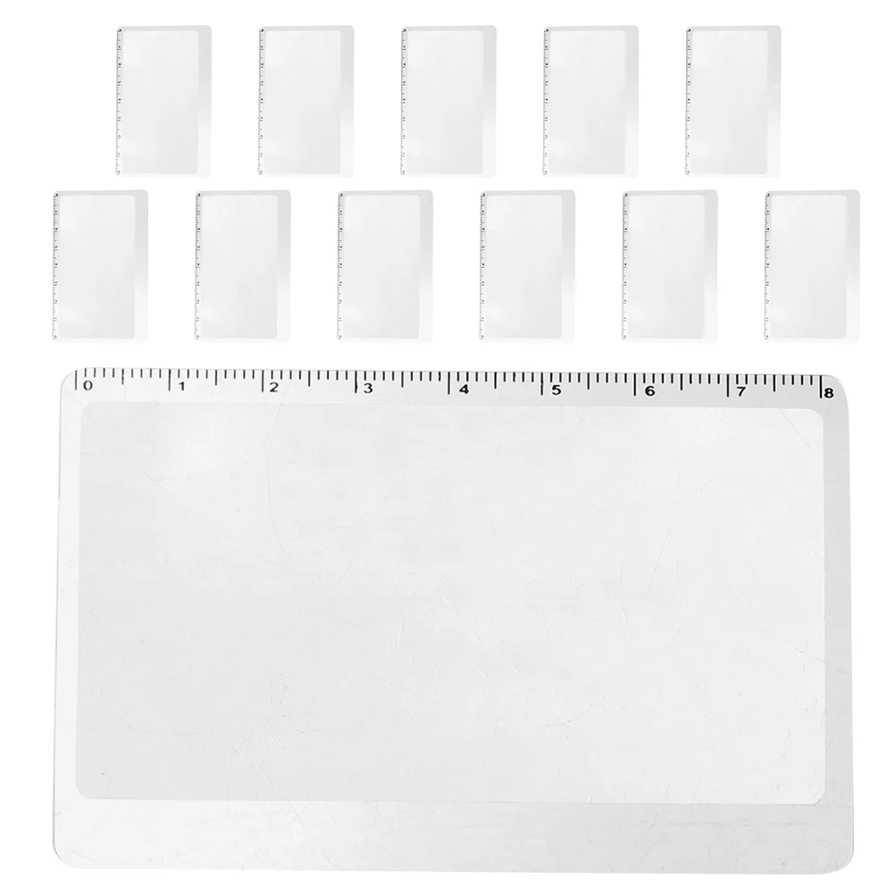 

12 Pcs Bookmark Reading Magnifier Bookmark Magnifier Ruler for Reading Page Card Portable Magnifying Glass Bookmarks Sheet 3x