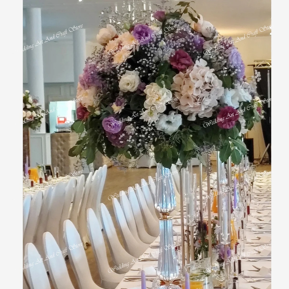 10pcs(40cm to 100cm tall)Acrylic Aisle Stands Weddings/Pillars Stands Flowers Crystal Stands for Weddings table top decor