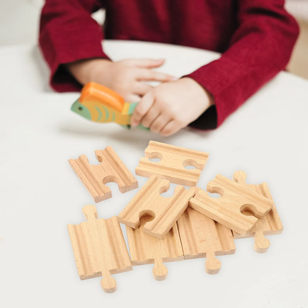 18 pezzi di macchinine in legno, accessori per binari del treno, binari assemblati, giocattoli per bambini