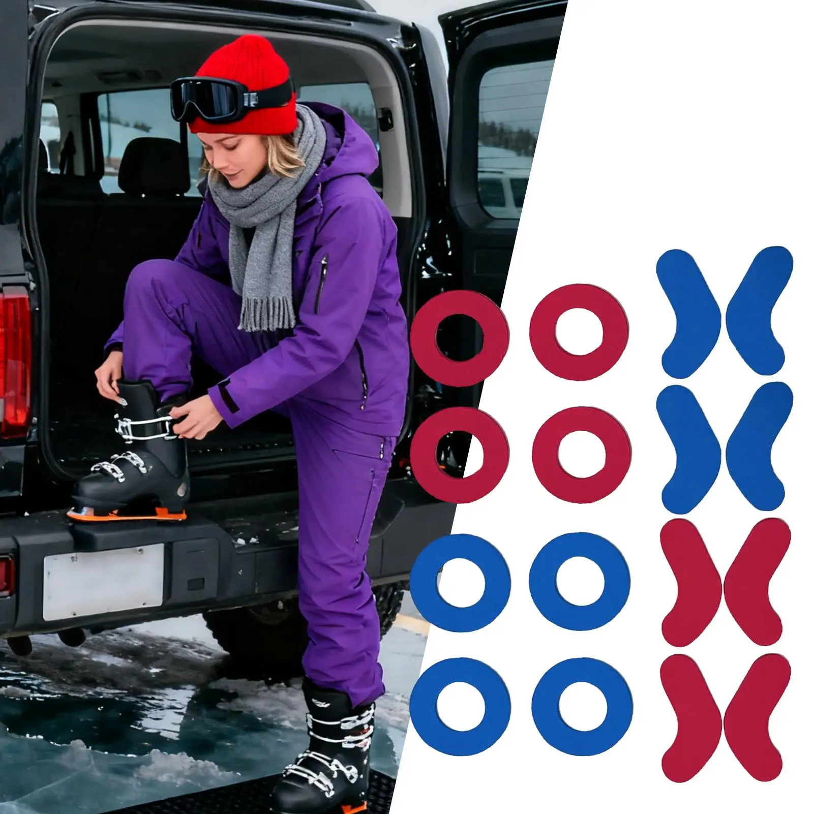 

Ski Boot Padding 16 Pieces Shock Absorption Sports Protective Gear Ski Ankle Protection Foam Padding For Reducing Heel Lift