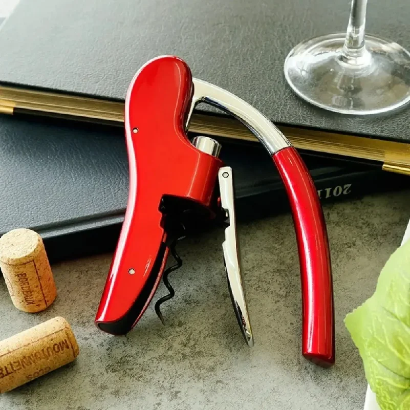 Professional Stainless Steel Wine Opener Waiters Corkscrew Leather Case Beer Bottle Opener And Foil Cutter Gift For Wine Lover view 5