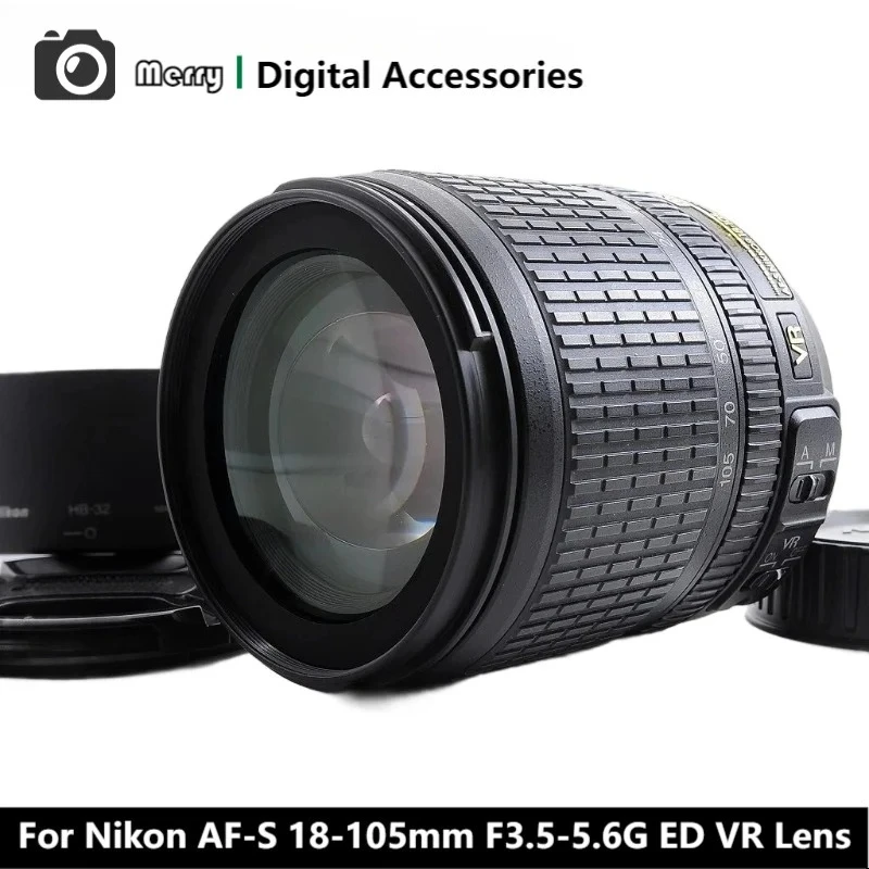 

95% New Genuine AF-S 18-105mm F3.5-5.6G ED VR Lens For Nikon D3400 D3500 D5200 D5600 D700 D7100 D7500 Camera