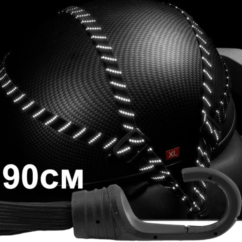 

Reflective Motorcycle Bungee Cords Elastic Rope Fixed Strap Luggage 60/90CM Motorcycle Helmet Straps Hook Luggage Retractable