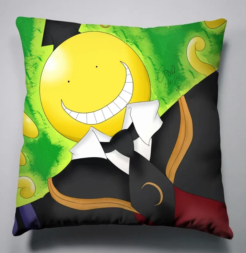 Anime Manga Assassination Classroom Silk Pillowcase Pillow Case Cover Seat Bedding Cushion