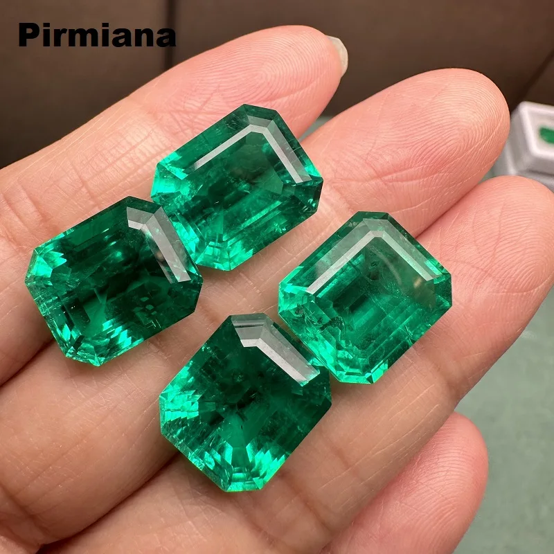 Pirmiana 10ct Big Size Collection Lab Grown Emerald Hydrothemal Method  Labemeralds with Nice Inclushions Like Natural Gems