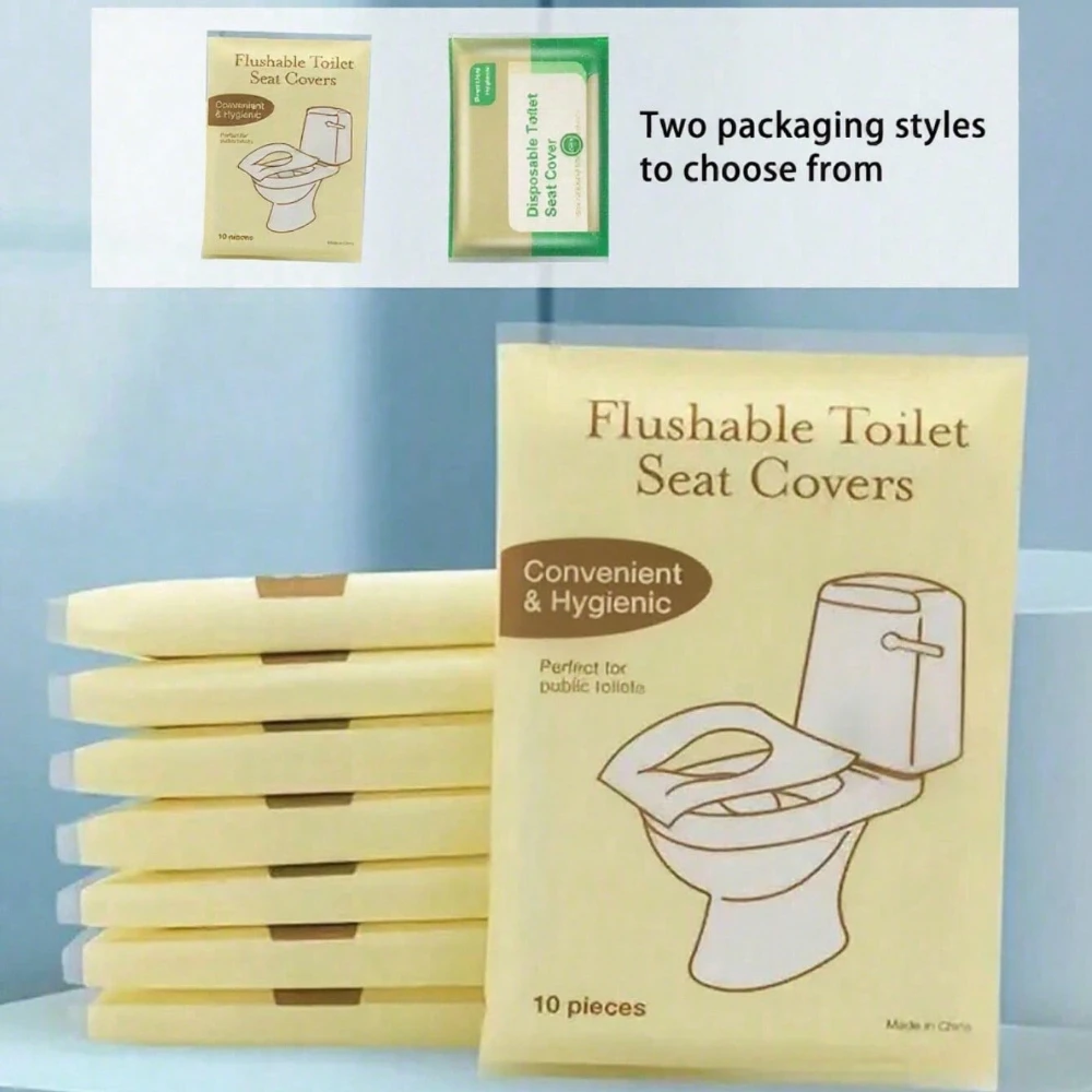 10pcs/pack Disposable Toilet Seat Covers Water-soluble Portable Toilet Seat Covers Portable Travel and Business Toilet Cushions
