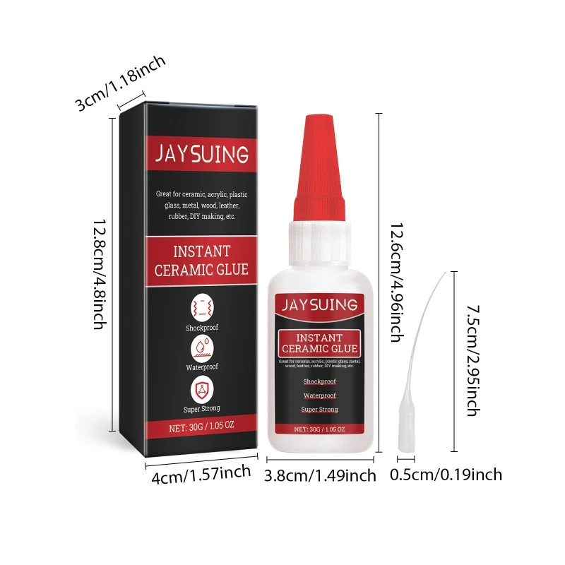 กาวเซรามิกอเนกประสงค์ 30 กรัม กาวซุปเปอร์กาวเซรามิกสำหรับติดจาน D0UA