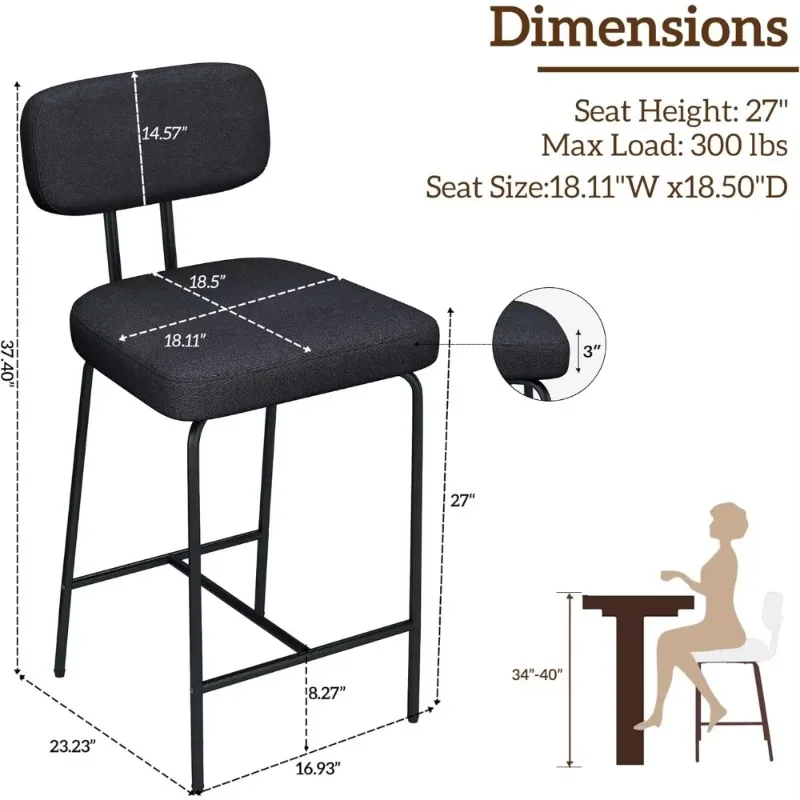 Counter Height Bar Stools Set of 4, 26