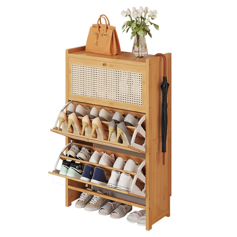 

Rattan shoe cabinet Ultra-thin entrance cabinet Small apartment tipping bucket Large capacity foyer cabinet Shoe rack