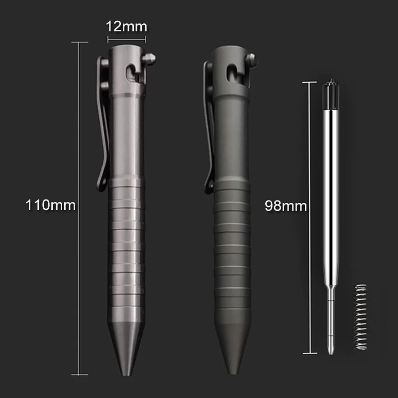 Multipurpose Metal Tactical Pen Bolt Action Self Defense Ballpoint Pen Outdoor Traveling Office Gift Decompression Toy