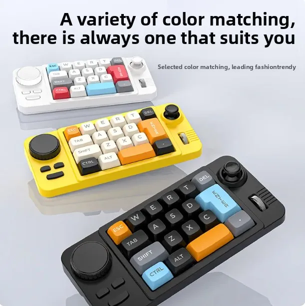 Computer Wired Mechanical Gaming Keyboard Macro Defined Roulette Roller Rocker Mini Keyboard