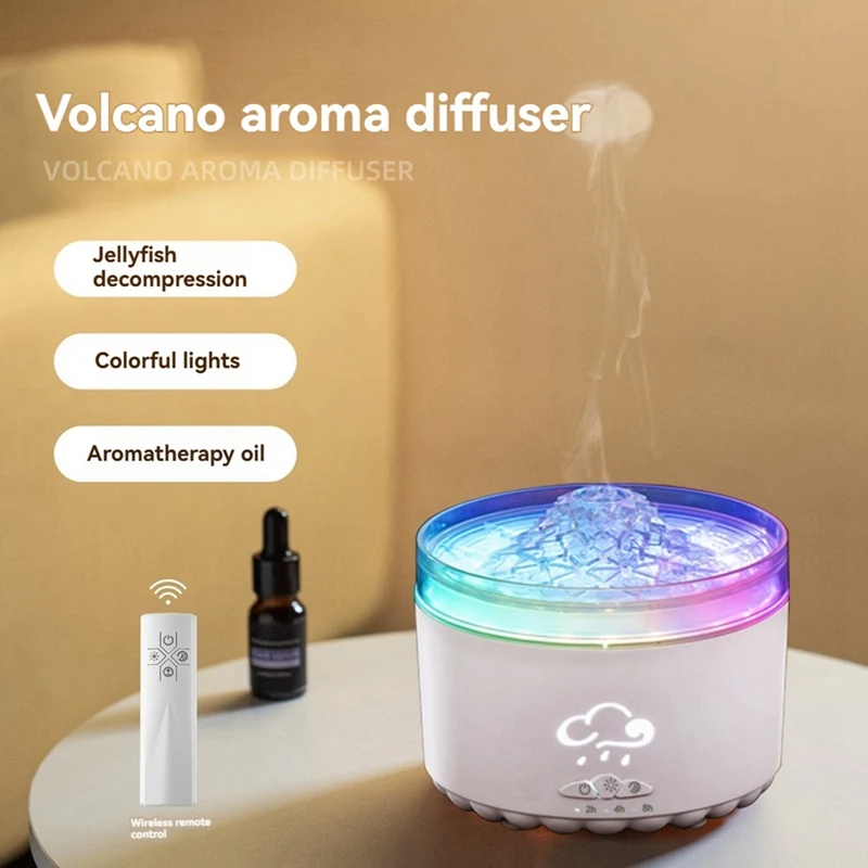 Diffusoren für ätherische Öle, Vulkanquallen, Aromatherapie-Diffusor für Zuhause, 300 ml, Luftbefeuchter, Desktop-Atmosphäre, Nachtlicht