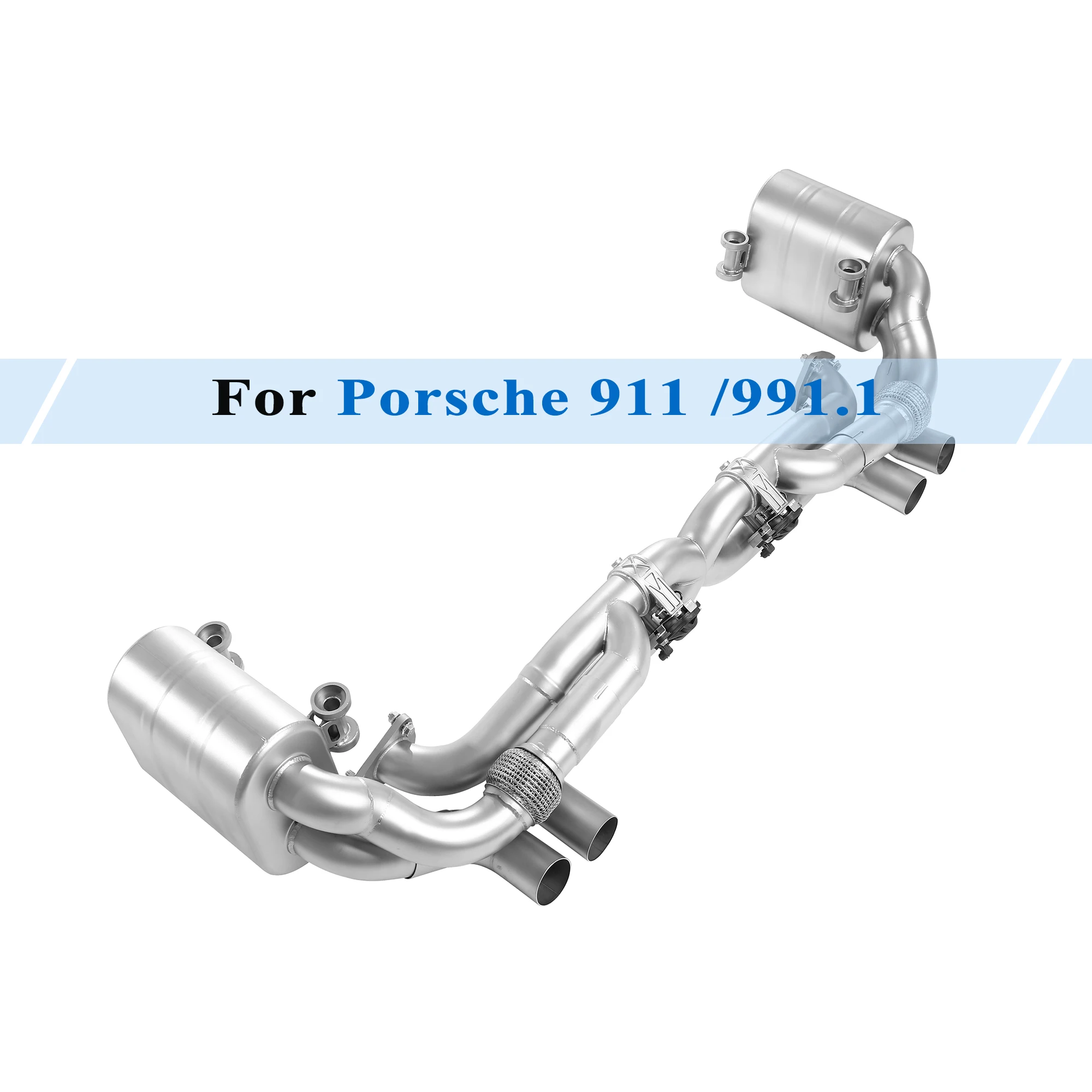 

Exhaust System for Porsche 911 991.1 3.4L 3.8L Direct-Fit Replacement Catback Exhaust Pipe Electric Valved Muffler