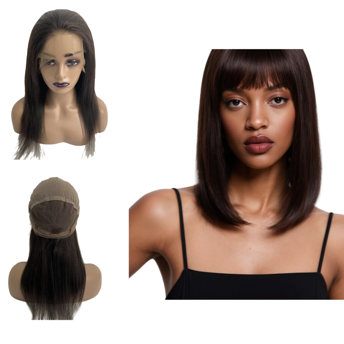 

16 дюймов натуральный цвет индийские девственные человеческие волосы яки прямые 130% плотность средняя шапочка полный парик шнурка для чернокожих женщин